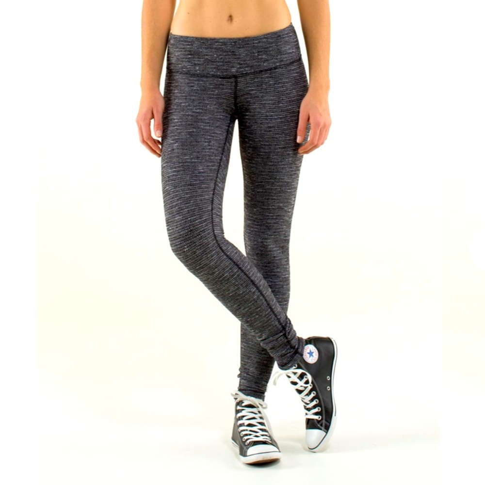 Vintage Lululemon Wunder Under Leggings Size 8 Coco Pique Black